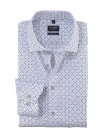 Chemise Olymp LUXOR modern fit PRINT beige avec col Global Kent en coupe moderne