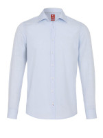 Chemise Pure SLIM FIT UNI POPELINE bleu clair avec col Kent en coupe étroite