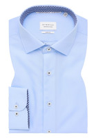 Eterna shirt SLIM FIT UNI POPELINE light blue with Kent collar in narrow cut