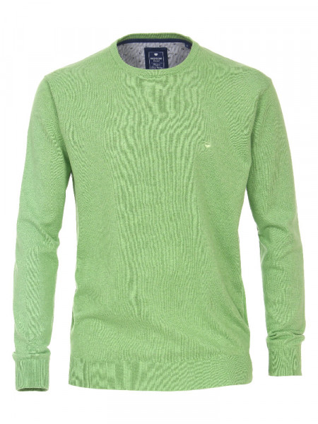 Pull Redmond REGULAR FIT MELANGE vert avec col Col rond en coupe classique