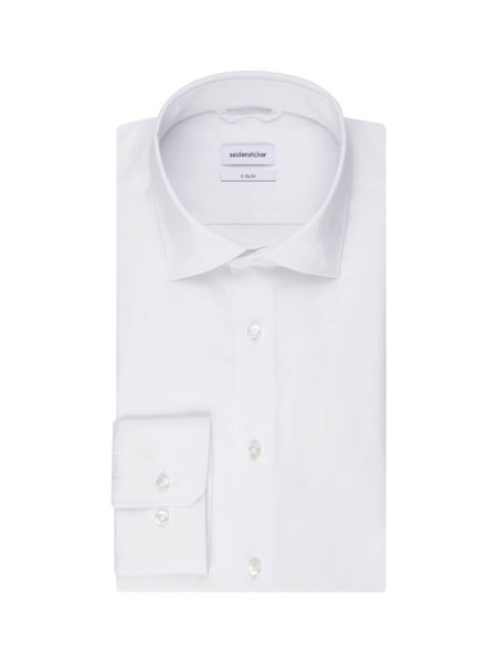 Seidensticker shirt EXTRA SLIM UNI STRETCH white with Kent collar in super slim cut