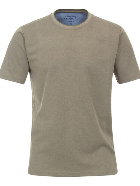 Redmond t-shirt COMFORT FIT WASH &amp; WEAR green with Round neck collar in classic cut