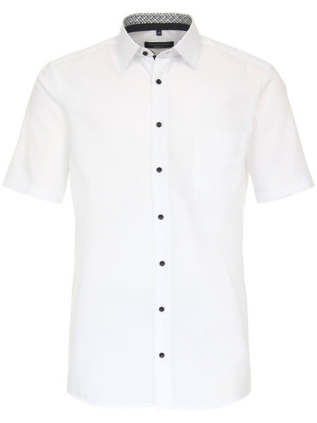 Chemise CasaModa COMFORT FIT UNI POPELINE blanc avec col Kent en coupe classique