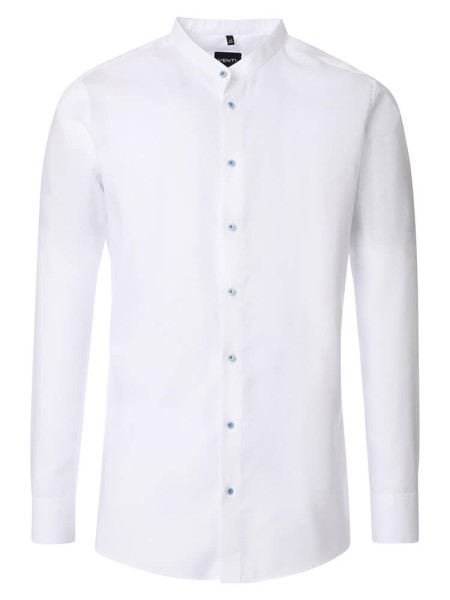 Venti shirt MODERN FIT UNI POPELINE white with Stand-up collar collar in modern cut