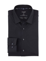 Olymp overhemd LUXOR modern fit JERSEY donkerblauw met Nieuw Kent-kraag in moderne snit