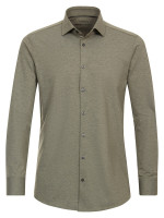 Venti shirt MODERN FIT JERSEY green with Kent collar in modern cut