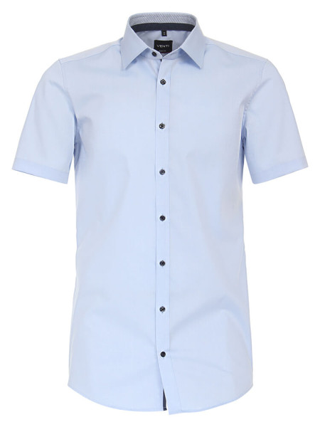 Venti shirt BODY FIT UNI POPELINE light blue with Kent collar in narrow cut