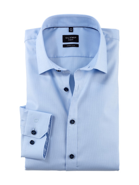 Olymp shirt NO. SIX NATTÉ light blue with New York Kent collar in super slim cut