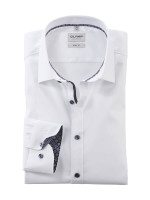 Olymp shirt LEVEL 5 UNI POPELINE white with New York Kent collar in narrow cut