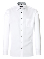 Chemise Redmond MODERN FIT TWILL blanc avec col Kent en coupe moderne