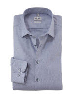 Olymp shirt LEVEL 5 FAUX UNI dark blue with New York Kent collar in narrow cut