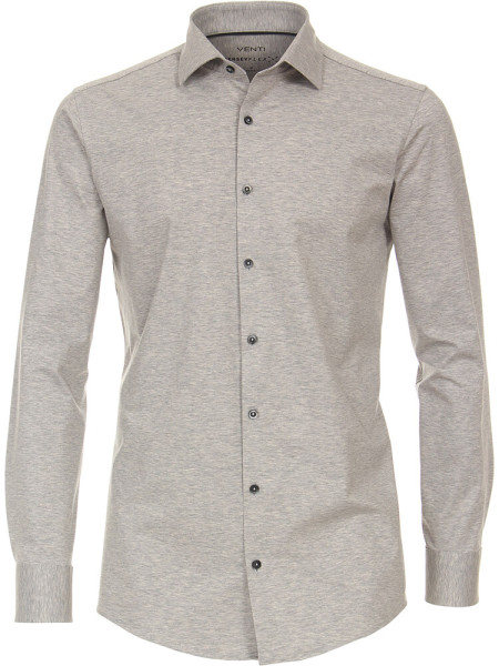 Venti Hemd MODERN FIT JERSEY grau mit Kent Kragen in moderner Schnittform