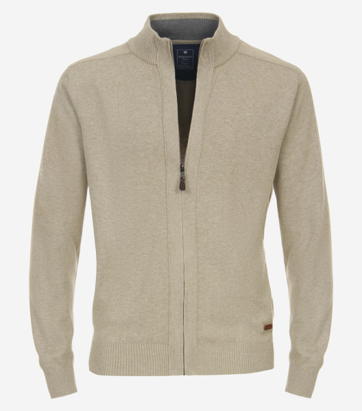 Redmond Vest REGULAR FIT BREI beige met Opstaande kraag-kraag in klassieke snit