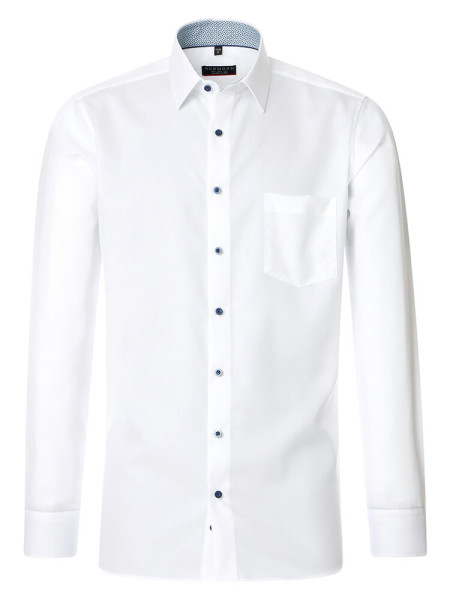 Redmond shirt MODERN FIT TWILL white with Kent collar in modern cut