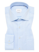 Chemise Eterna COMFORT FIT STRUCTURE bleu clair avec col Kent en coupe classique