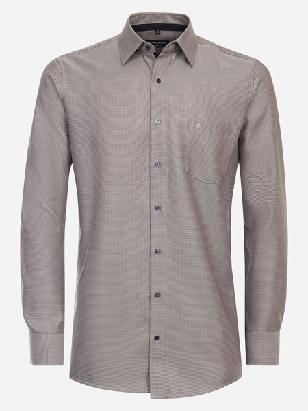 CASAMODA shirt COMFORT FIT STRUCTURE beige with Kent collar in classic cut