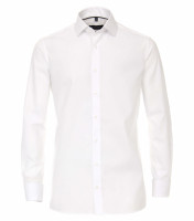 Chemise CASAMODA COMFORT FIT UNI POPELINE blanc avec col Kent en coupe classique