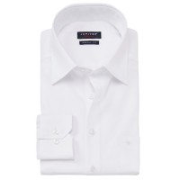 Chemise Jupiter MODERN FIT UNI POPELINE blanc avec col Kent en coupe moderne