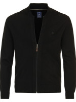 Redmond cardigan REGULAR FIT MELANGE black with Stand-up collar collar in classic cut