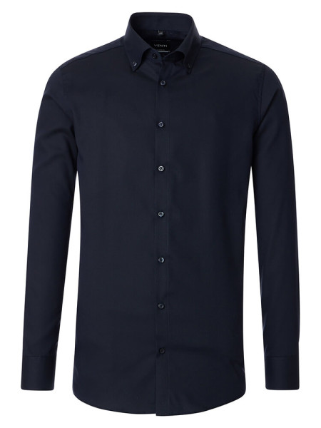 Venti shirt MODERN FIT FINE OXFORD dark blue with Button Down collar in modern cut