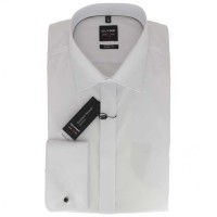 OLYMP Level Five soirée body fit shirt UNI POPELINE white with New York Kent collar in narrow cut