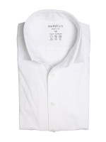 Chemise Marvelis BODY FIT JERSEY blanc avec col New York Kent en coupe étroite