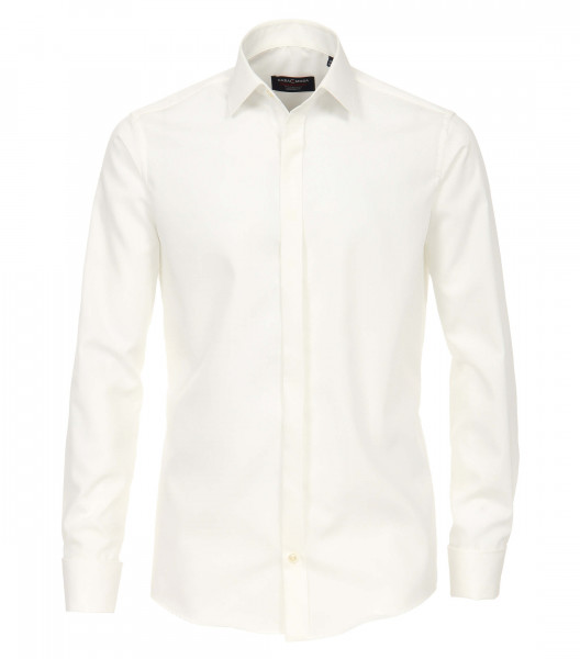 Chemise CASAMODA MODERN FIT UNI POPELINE beige avec col Kent en coupe moderne