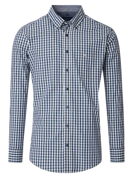 Chemise CasaModa COMFORT FIT EASY CARE bleu moyen avec col Button Down en coupe classique