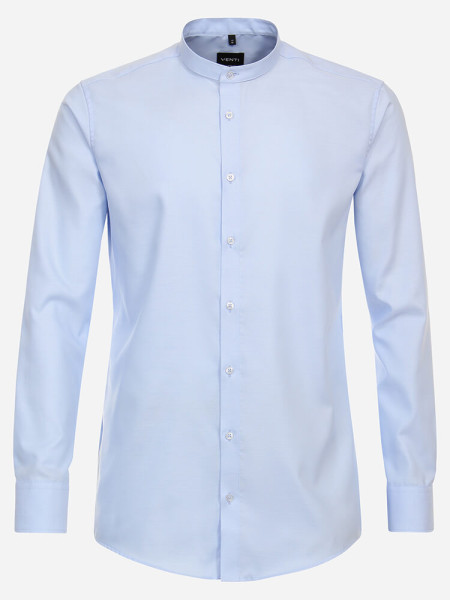 Venti shirt MODERN FIT UNI POPELINE light blue with Stand-up collar collar in modern cut