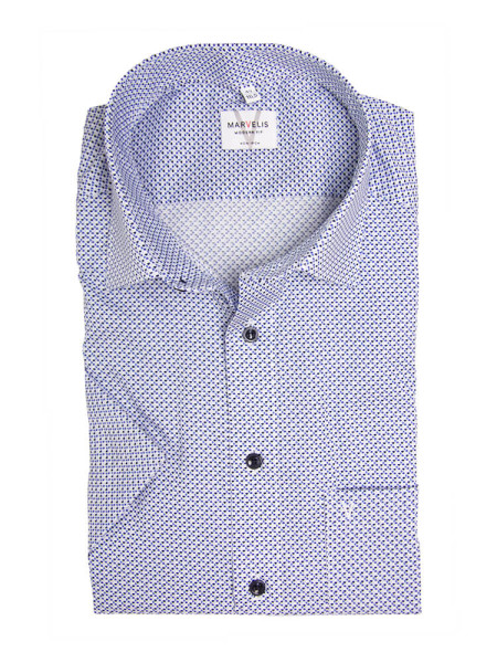 Marvelis shirt MODERN FIT UNI POPELINE light blue with New Kent collar in modern cut