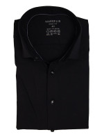 Marvelis shirt BODY FIT PERFORMANCE black with Modern Kent collar in narrow cut