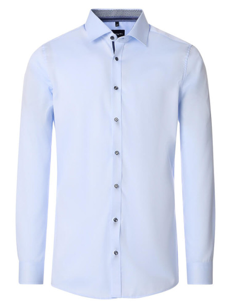 Venti shirt BODY FIT TWILL light blue with Kent collar in narrow cut