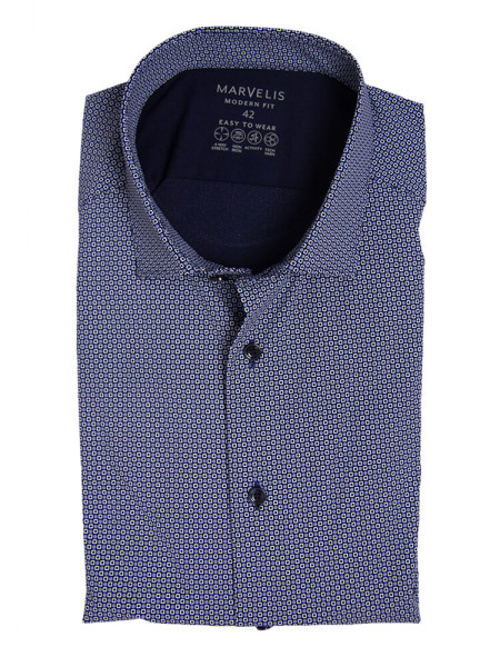 Marvelis shirt MODERN FIT PERFORMANCE light blue with Modern Kent collar in modern cut