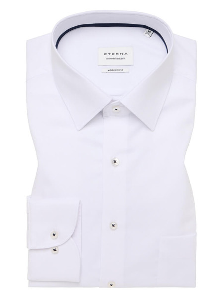 Eterna shirt MODERN FIT NATTÉ white with Kent collar in modern cut