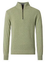 Pull-over Redmond COMFORT FIT STRUCTURE vert avec col Col montant en coupe classique