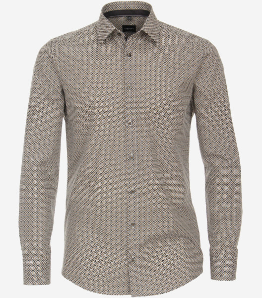 Venti shirt MODERN FIT PRINT yellow with Kent collar in modern cut