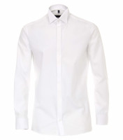 Chemise CASAMODA MODERN FIT UNI POPELINE blanc avec col Cassè en coupe moderne