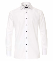 Chemise CASAMODA COMFORT FIT UNI POPELINE blanc avec col Kent en coupe classique