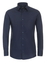 Chemise Redmond COMFORT FIT UNI POPELINE bleu foncé avec col Kent en coupe classique