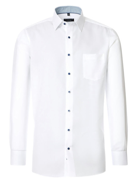 Chemise Redmond COMFORT FIT TWILL blanc avec col Kent en coupe classique