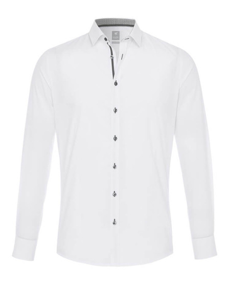 Pure shirt EXTRA SLIM UNI STRETCH white with Modern Kent collar in super slim cut