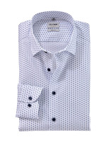 Chemise Olymp LEVEL 5 PRINT blanc avec col New York Kent en coupe étroite