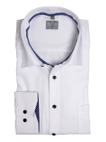 Marvelis shirt COMFORT FIT UNI POPELINE white with New Kent collar in classic cut