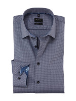 Olymp shirt NO. SIX FAUX UNI dark blue with New York Kent collar in super slim cut