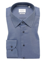 Eterna shirt MODERN FIT UNI STRETCH medium blue with Kent collar in modern cut