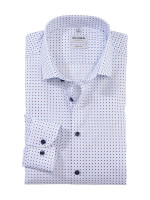 Olymp shirt LEVEL 5 PRINT light blue with Modern Kent collar in narrow cut