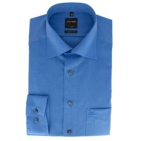 OLYMP Luxor modern fit shirt CHAMBRAY medium blue with New Kent collar in modern cut