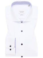 Eterna shirt MODERN FIT UNI POPELINE white with Shark collar in modern cut