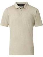 Redmond Polo shirt COMFORT FIT WASH & WEAR beige with Polo button collar in classic cut