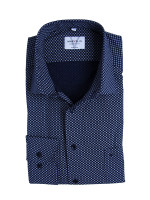 Marvelis shirt MODERN FIT UNI POPELINE dark blue with New Kent collar in modern cut